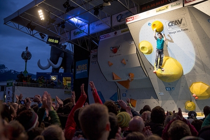 Coppa del Mondo Boulder 2014 - Kilian Fischhuber winning the 4th stage of the Boulder World Cup 2014.