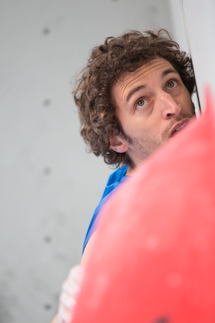 Bouldering World Cup 2014 - Guillaume Glairon Mondet competing in the 4th stage of the Boulder World Cup 2014.