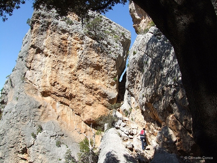 Tiscali, Sardinia - The narrow cleft through which you reach the village of Tiscali