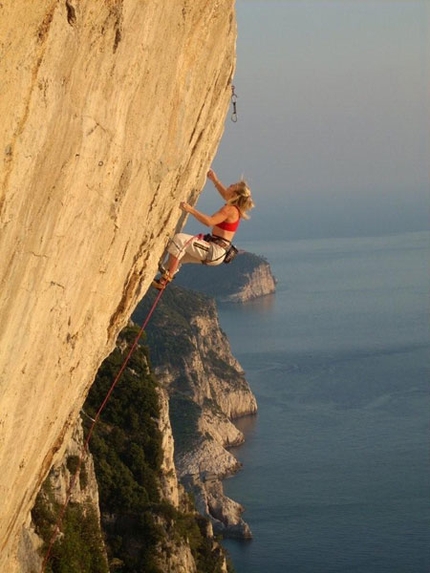 Rock climbing at Muzzerone, Italy
