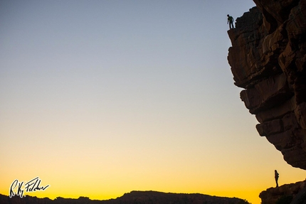 Rocklands trad: Caroline Ciavaldini and James Pearson rock climbing in South Africa