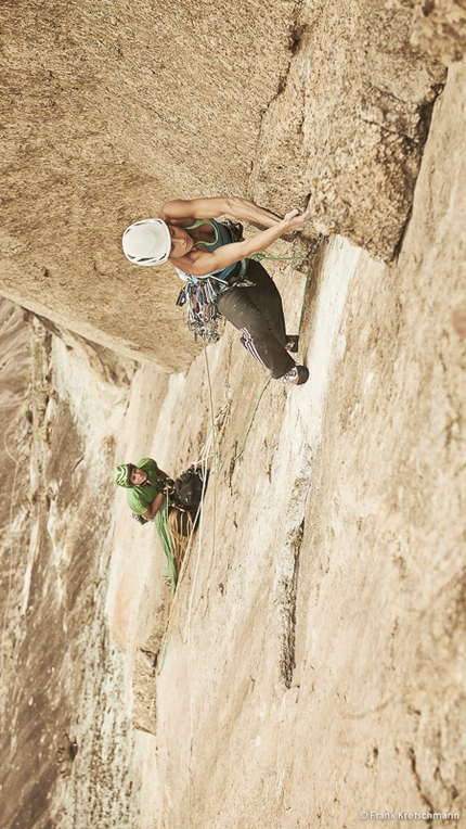Mayan Smith-Gobat and Ben Rueck climbing Place of Happiness, Pedra Riscada, Brazil