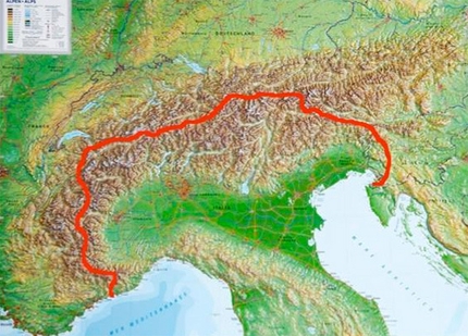 Across the Alps - Ivan Peri - Ivan Peri's planned walk Across the Alps