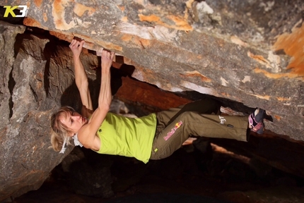 Angela Eiter boulders 8B at Rocklands in South Africa