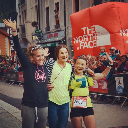 Ultra-Trail du Mont-Blanc - Women's podium of the UTMB 2014: 1 - Rory Bosio 2 - Nuria Picas 3 - Nathalie Mauclair