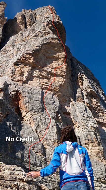 Simon Gietl - Simon Gietl and Daniel Tavanini during the first ascent of No Credit (X-, 320m),  Tofana di Rozes, Dolomites.