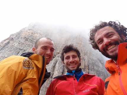 Brenta Dolomites, Brenta Base Camp 2014 - Selfies in the mountains...  Alessandro Baù, Alessandro Beber and Matteo Faletti