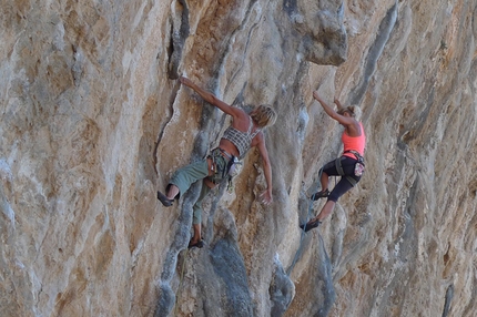 Kalymnos, Greece - Women climbing at Odyssey