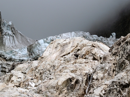 Il seracco delle Jorassess - Il fronte del ghiacciaio delle Grandes Jorassess