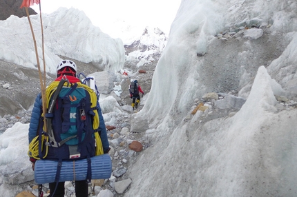 Gasherbrum V, Karakorum - Durante la prima salita del Gasherbrum V effettuata dal 23 - 26/07/2014 da Chi-young Ahn e Nak-jong Seong
