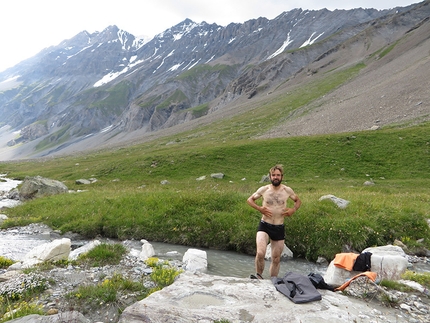 Across the Alps - Ivan Peri - One of the many dips in the streams, rivers and lakes during my journey. Here at the base of Gran Casse in Parc Nazional de la Vanoise.