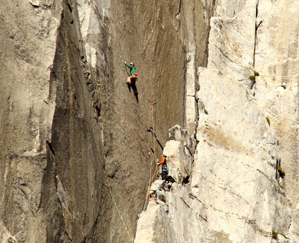 Yosemite, El Capitan - Jorg Verhoeven durante i suoi tentativi di salire in libera The Nose, El Capitan, Yosemite