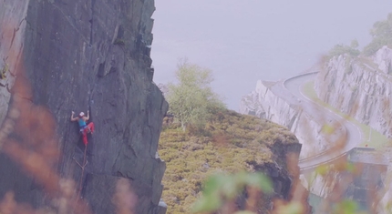 Steve McClure and Leah Crane: climbing in the Dinorwig quarries, Wales