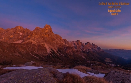 Le Pale di San Martino e le Dolomiti al tramonto