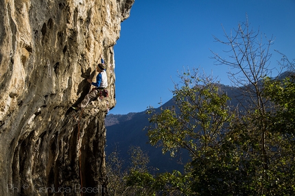 Tarzan Wall, Sanzan - Gianluca Bosetti climbing Sgianfi 7b+, Tarzan Wall, Sanzan