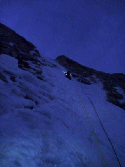 Minya Konka, Sichuan, China - Climbing steep ice on Tirol Shan