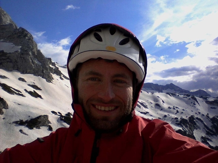 Monte Robon, Alpi Giulie, Andrea Polo, Gabriele Gorobey - Liberi di scegliere, Monte Robon: Andrea Polo, selfie sulla via