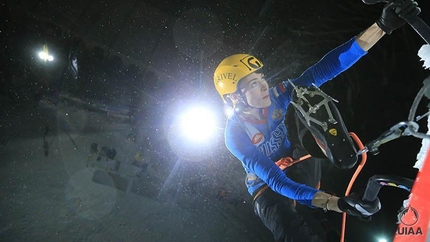 Ice Climbing World Cup - Maryam Filippova competing at Champany, France, during the Ice Climbing World Cup 2014