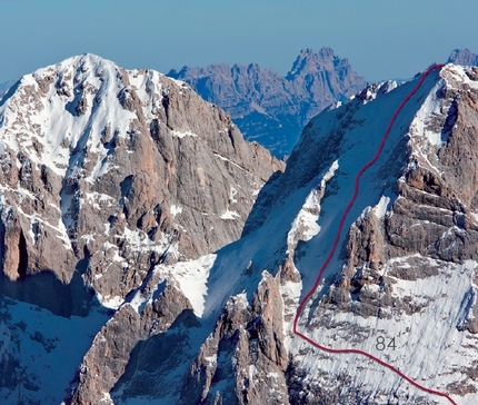 Dolomiti sciare, Francesco Vascellari, Davide D'Alpaos, Loris De Barba - Lastei d'Agner parete nord, Pale di San Martino