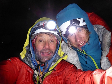 Tour Ronde, Mont Blanc - Night Fever, West Face Tour Ronde: Nick Bullock and Matt Helliker back at the skis after climb