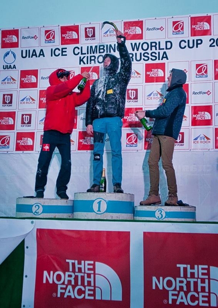 Ice Climbing World Cup 2015 - Overall Lead Champion (Men) for the 2015 UIAA Ice Climbing World Tour. 1st Place: Maxim Tomilov, 2nd Place: HeeYong Park and 3rd Place: Alexey Tomilov.
