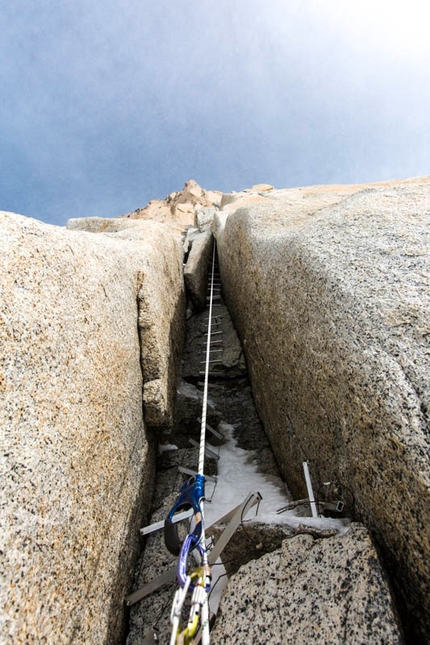 Fitz Roy Ragni route, Patagonia - Metal ladders used during the first ascent, 2015