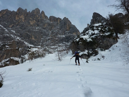 Non mi piace l'inverno - Via Andrich-Bianchet alla parete ovest della Cima di Val di Roda