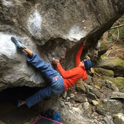 Alexander Megos - Alexander Megos climbing the boulder problem Orochi V15/8C at Kanoto in Japan, freed in 2006 by Dai Koyamada
