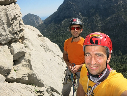 Sivridağ, Antalya, Beydağları, Turkey - Tunç Fındık and Rauf Osman Pınarbaş during the first ascent of The Punisher,  Sivridağ, Beydağları massif, Turkey