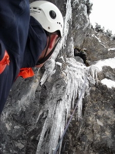 La prima volta, new icefall at Fusine Laghi, Tarvisio