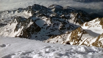 Monviso Coolidge Couloir - View from the summit of Monviso