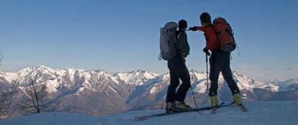 Monte Legnone - Cittadini della Galassia 1st ski descent by Lafranconi, Pina and Marazzi