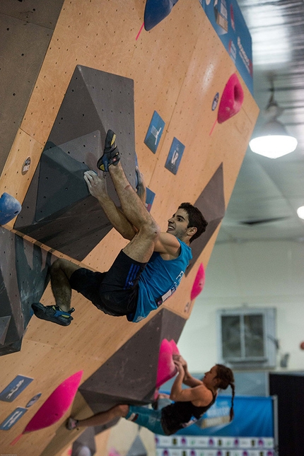 Bouldering World Cup 2015 - Toronto - Alban Levier competing in the Bouldering World Cup 2015 at Toronto