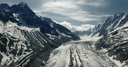 Il ghiacciaio d'Argentière nel massiccio del Monte Bianco
