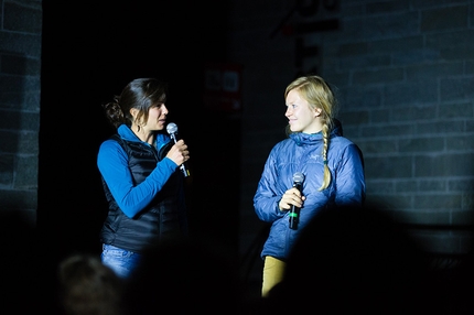 Arc'teryx Alpine Academy 2015 Mont Blanc - Nina Caprez and Mina Leslie-Wujastyk NIna Capre, magic in the air during the Arc'teryx Alpine Academy 2015