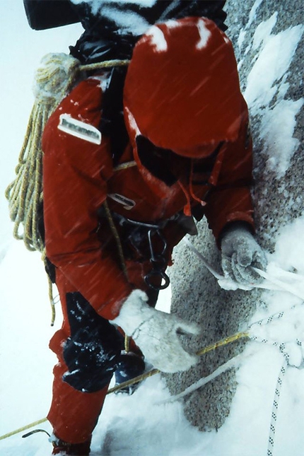 Cerro Torre, Patagonia - During the first winter ascent of Cerro Torre, Patagonia, carried out from 3 - 8 July 1985 by Paolo Caruso, Maurizio Giarolli, Andrea Sarchi and Ermanno Salvaterra.