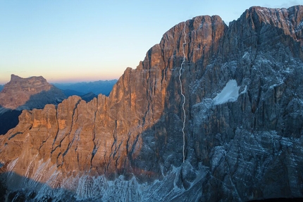 Civetta Dolomites: new rock climb Via degli studenti up the NW Face