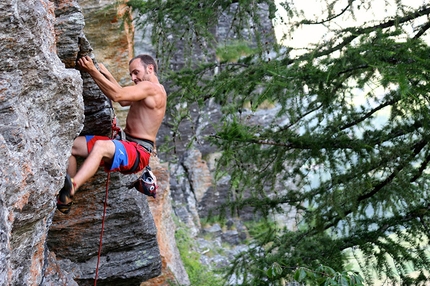 Croux, rock climbing in Valgrisenche, Italy