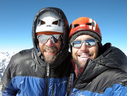 Jobo Rinjang - David Gottlieb and Joseph Puryear on the summit of Jobo Rinjang in April 2009.