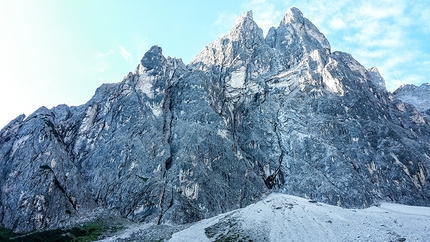 Einserkofel, Fischleintal, Dolomites - Einserkofel north face, Fischleintal, Dolomites, which hosts the route Weg der Neugier (IX-, 500m, Hannes Pfeifhofer, Lisi Steurer, Markus Tschurtschenthaler summer 2015)