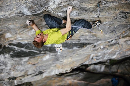Flatanger, Hanshelleren, Norway - Jakob Schubert climbing Thor's Hammer 9a+, Flatanger, Norway