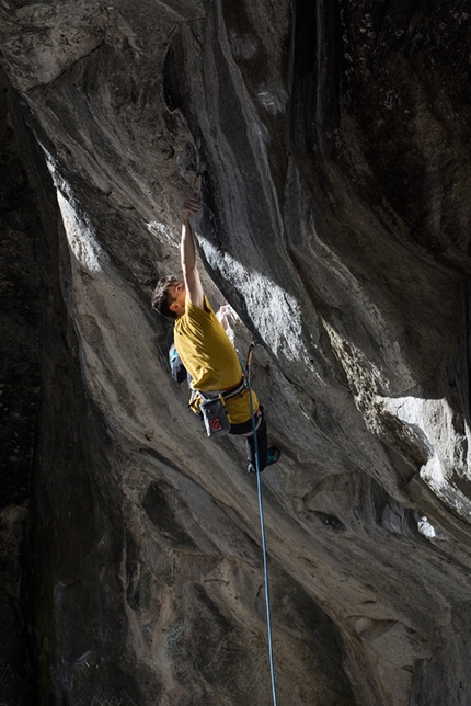 Stefano Carnati climbs Coup de Grace 9a in Val Bavona, Switzerland