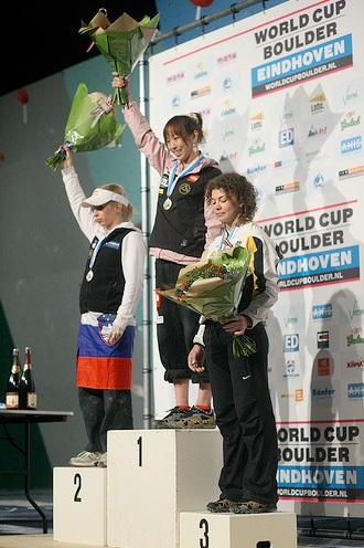 Coppa del Mondo Boulder 2009, Eindhoven - Natalija Gros, Akiyo Noghuchi e Olga Shalagina