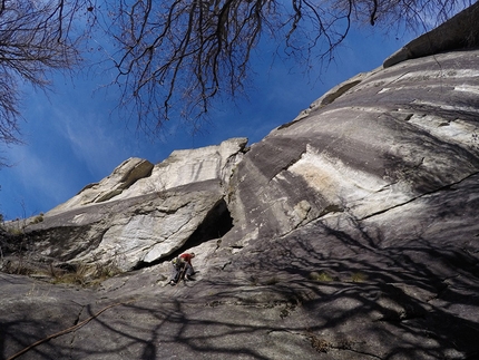 Here today gone tomorrow, new Val di Mello rock climb up Scoglio delle Metamorfosi