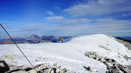 Stralasegne, Pala di San Martino, Pale di San Martino, Dolomites, Renzo Corona, Flavio Piccinini - On the summit of Pala di San Martino (Dolomites)