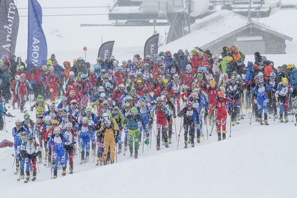 Ski Mountaineering World Cup 2016 - The start of the first stage of the Ski Mountaineering World Cup 2016 at Font Blanca, Andorra. Individual race.