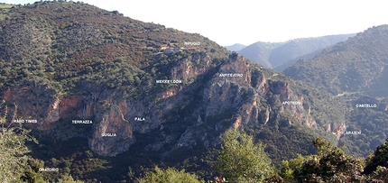 Samugheo, arrampicata in Sardegna - Il panorama delle falesie a Samugheo, Sardegna
