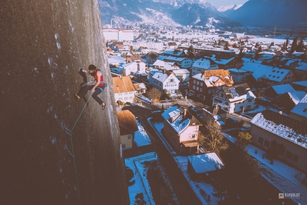 Barbara Zangerl climbing Prinzip Hoffnung at Bürser Platte, Austria
