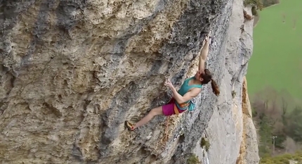 Sports climbing: Anak Verhoeven - Anak Verhoeven making the first ascent of 'Ma belle ma muse' 8c+ a Romeyer in France.