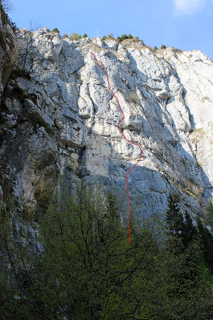 Via Freerider: storie di ordinaria scalata in Valnuvola - Tracciato via Freerider, Monte Coppolo, Valnuvola